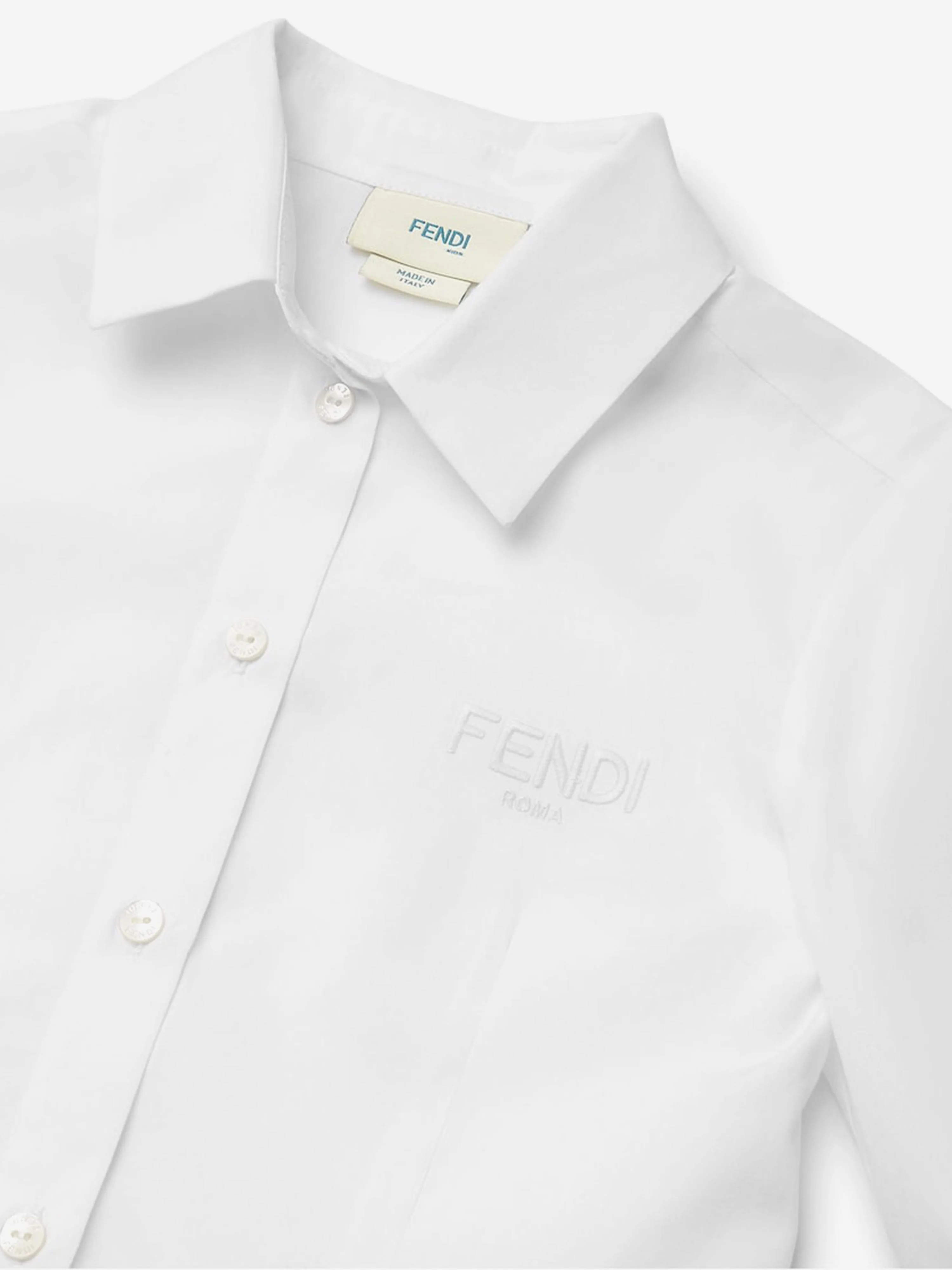 Girls Cotton Shirt in White