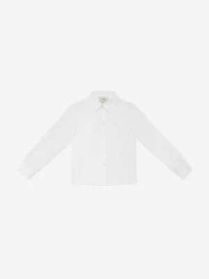 Girls Cotton Shirt in White