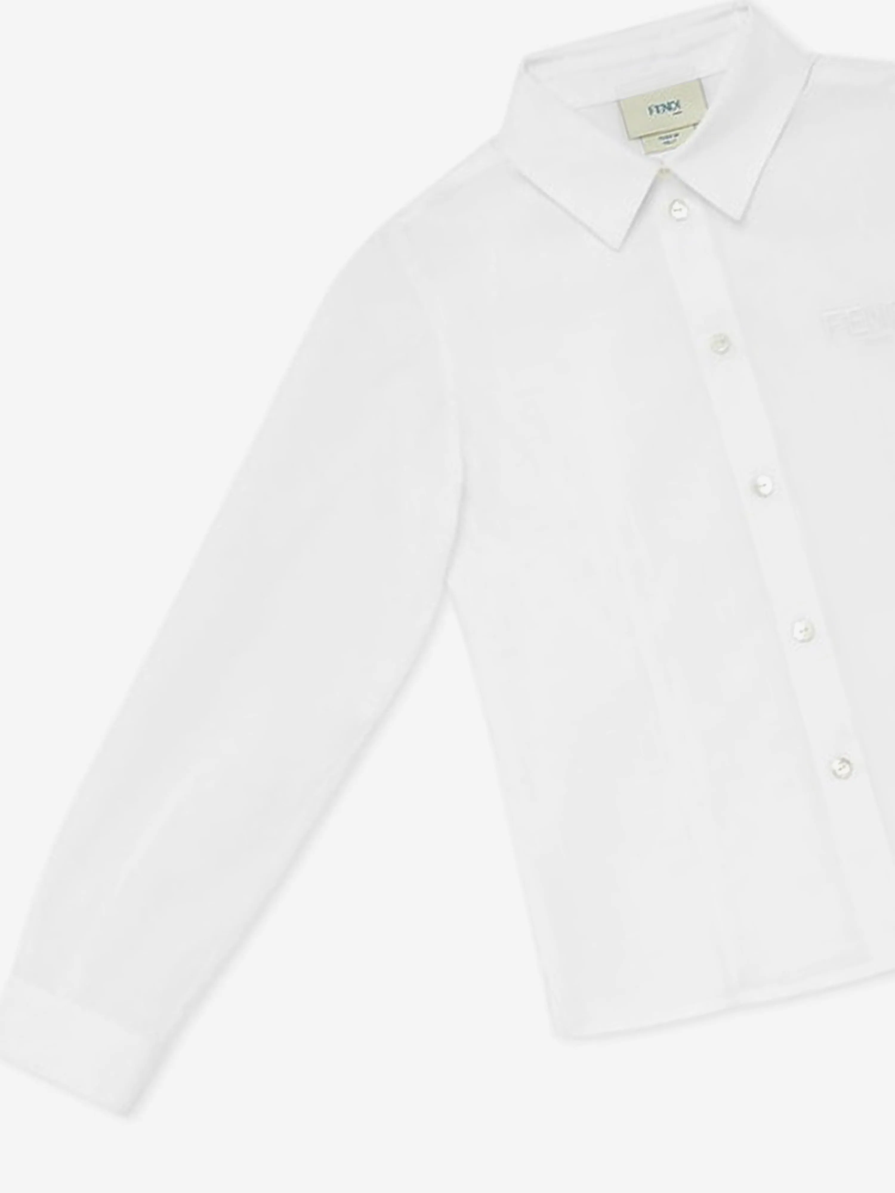 Girls Cotton Shirt in White