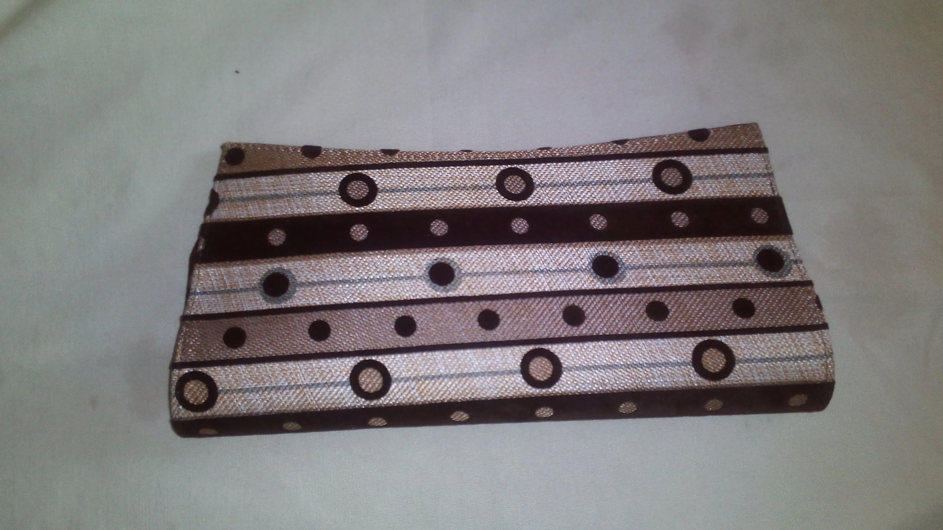 Handmade brown fabric evening clutch bag with free shipping worldwide