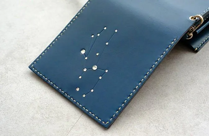 HANDMADE LEATHER CUTE Constellation SHOULDER BAG PURSE PERSONALIZED MONOGRAMMED GIFT CUSTOM CROSSBODY BAG PURSE SHOULDER BAG PURSE