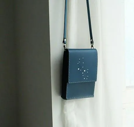 HANDMADE LEATHER CUTE Constellation SHOULDER BAG PURSE PERSONALIZED MONOGRAMMED GIFT CUSTOM CROSSBODY BAG PURSE SHOULDER BAG PURSE