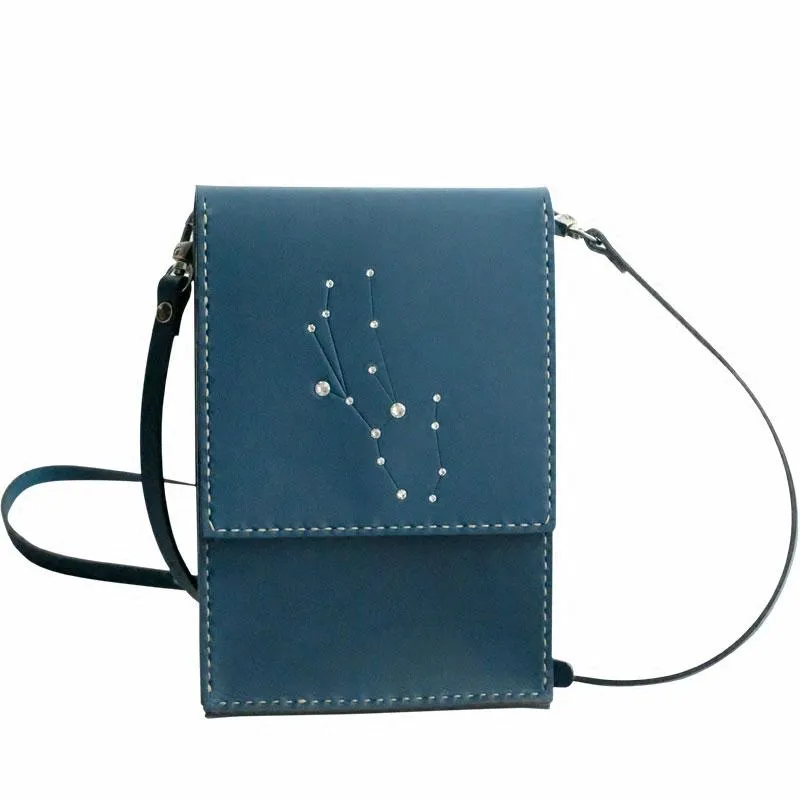 HANDMADE LEATHER CUTE Constellation SHOULDER BAG PURSE PERSONALIZED MONOGRAMMED GIFT CUSTOM CROSSBODY BAG PURSE SHOULDER BAG PURSE