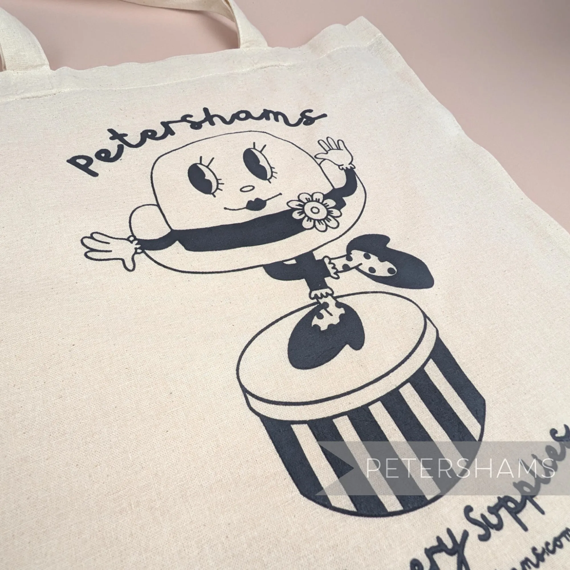 'Hattie' Printed Cotton Shoulder Tote Bag