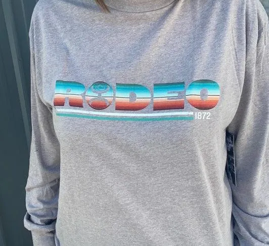 Hooey Men's "Rodeo" Grey Long Sleeve Tee HT1536GY