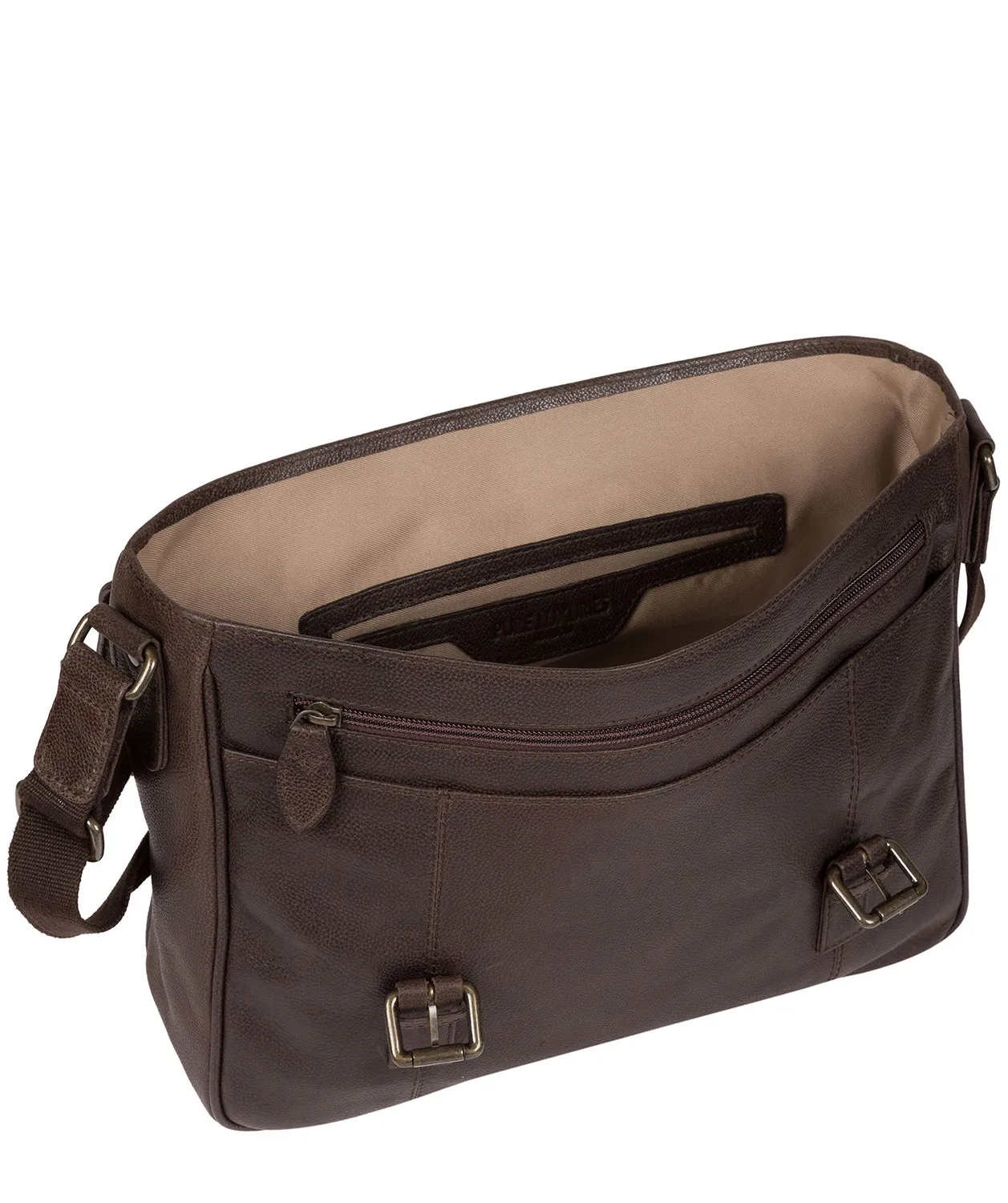 'Idris' Cocoa Leather Briefcase