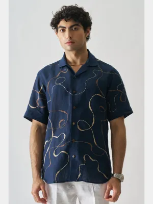 Imperial Accent - Hand Embroidered Linen Shirt