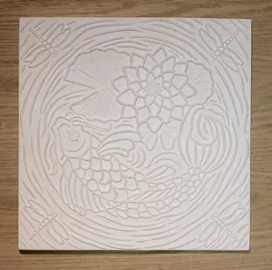 Koi Pond Texture Tile Mold for Glass Slumping 12 X 12 - DT22