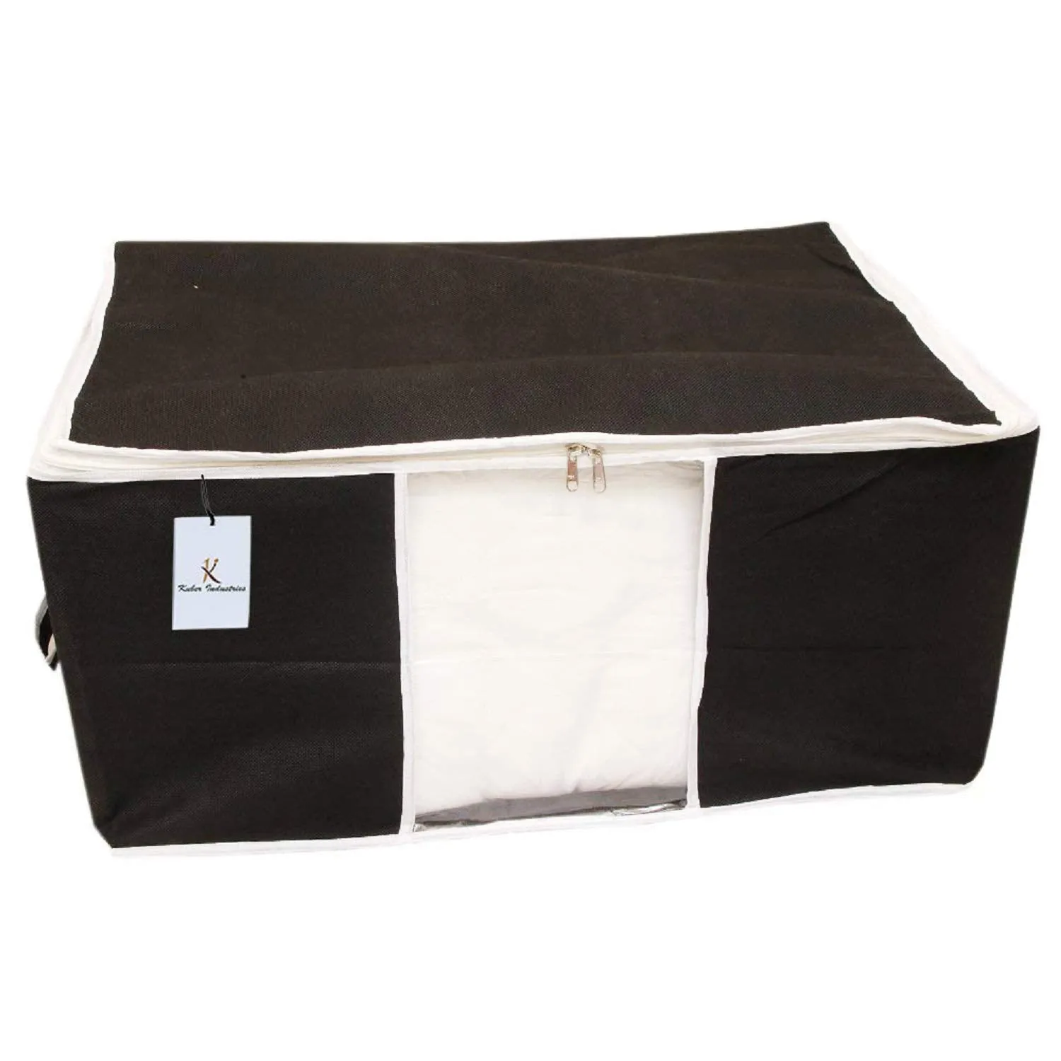Kuber Industries Underbed Storage Bag, Storage Organiser, Blanket Cover Set of 2 - Black, Extra Large Size-CTLTC15231