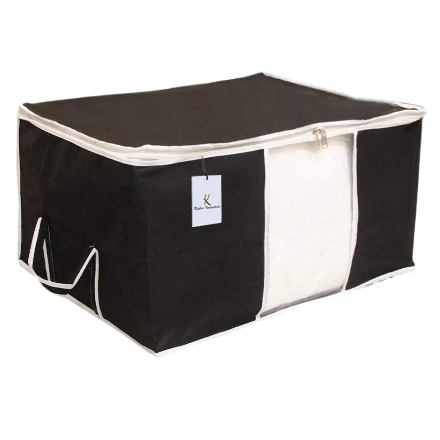 Kuber Industries Underbed Storage Bag, Storage Organiser, Blanket Cover Set of 2 - Black, Extra Large Size-CTLTC15231