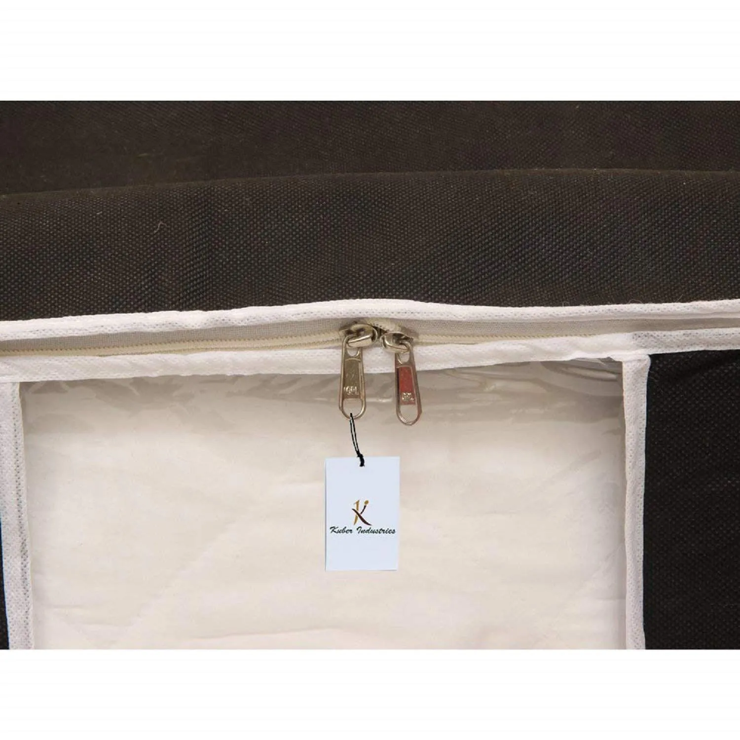Kuber Industries Underbed Storage Bag, Storage Organiser, Blanket Cover Set of 2 - Black, Extra Large Size-CTLTC15231