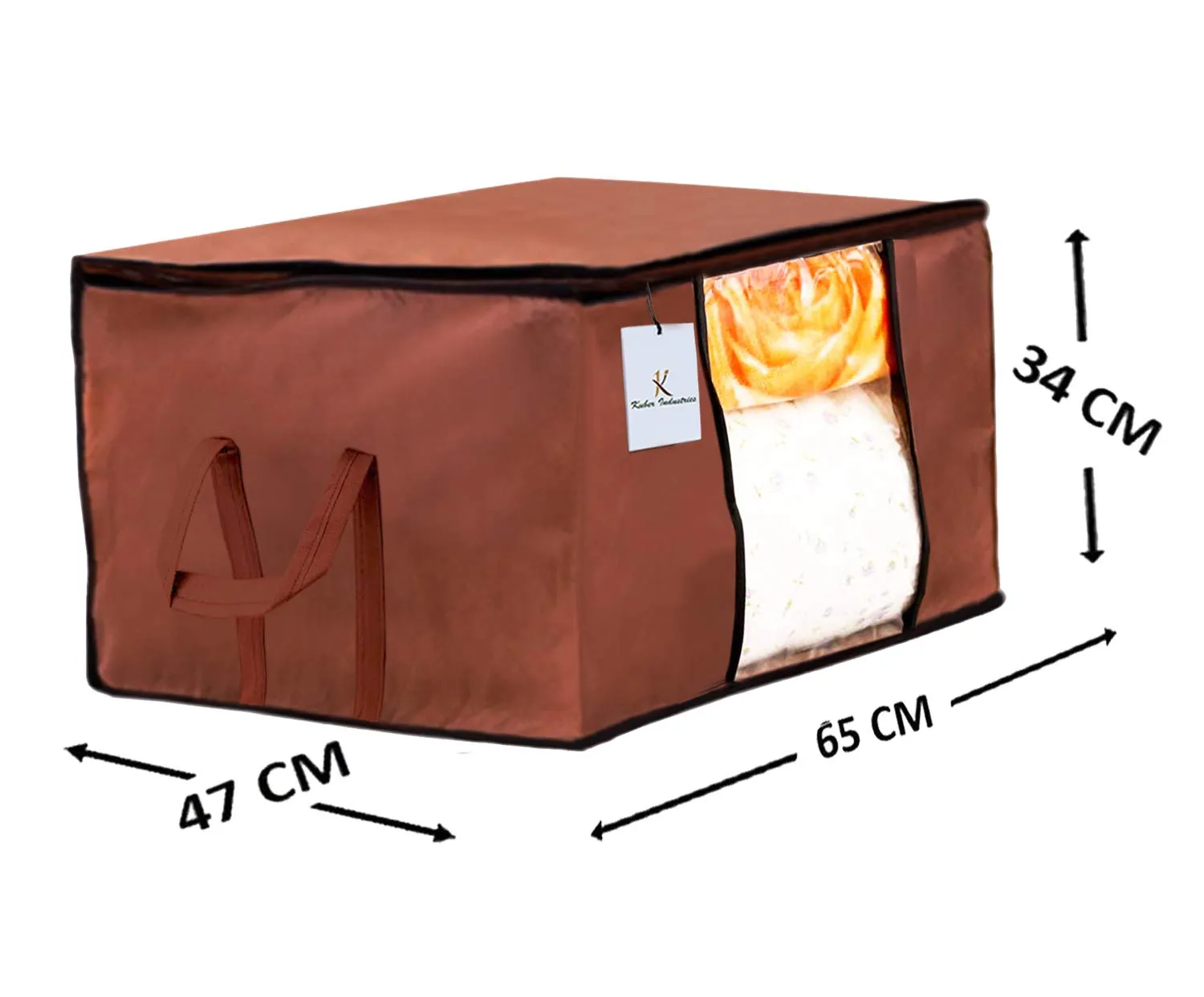 Kuber Industries Underbed Storage Bag, Storage Organiser, Blanket Cover Set of 3 - Dark Brown, Extra Large Size-CTKTC23820