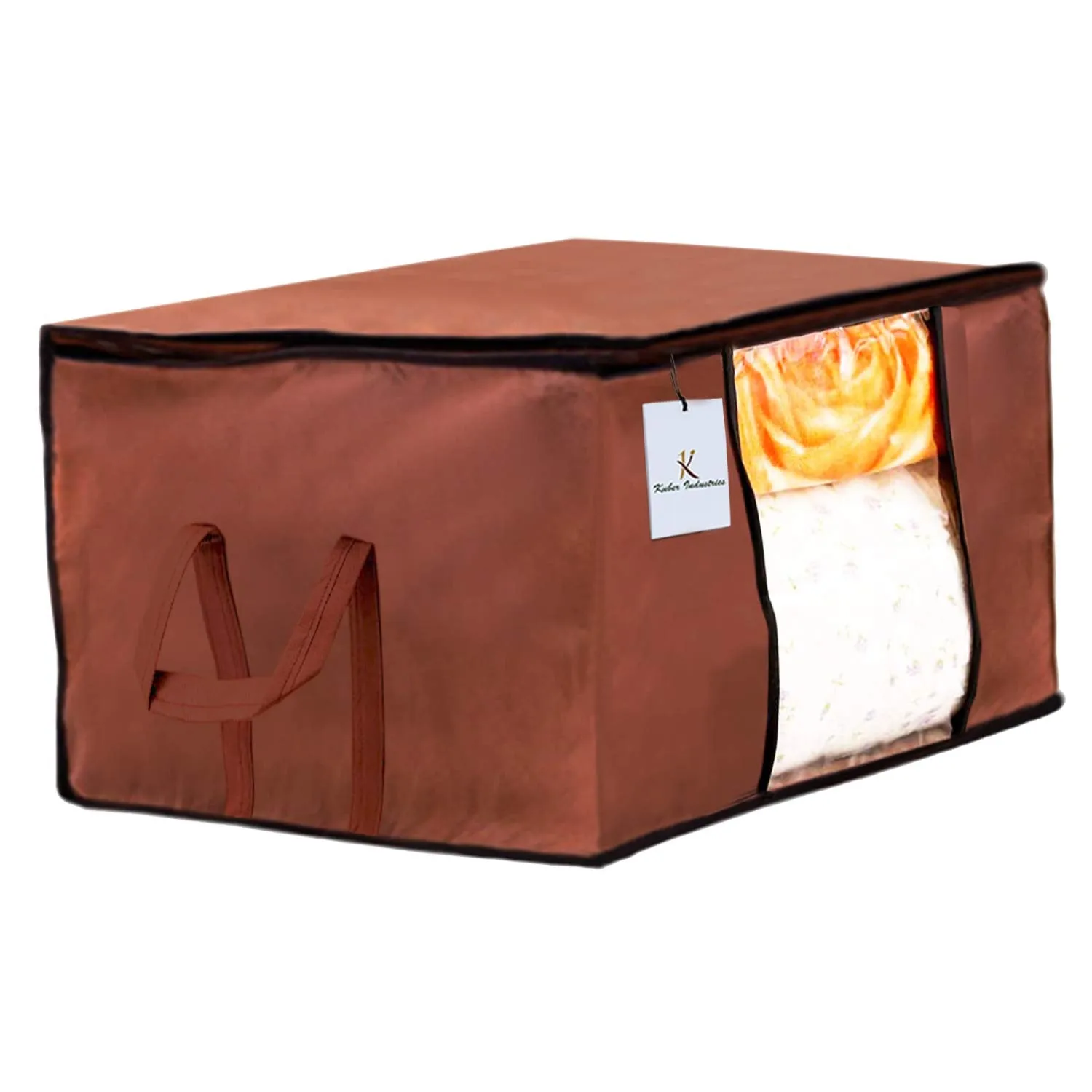 Kuber Industries Underbed Storage Bag, Storage Organiser, Blanket Cover Set of 3 - Dark Brown, Extra Large Size-CTKTC23820