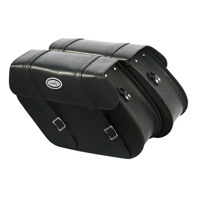 Ledrie Reinforced Rigid Leather Saddlebag Set