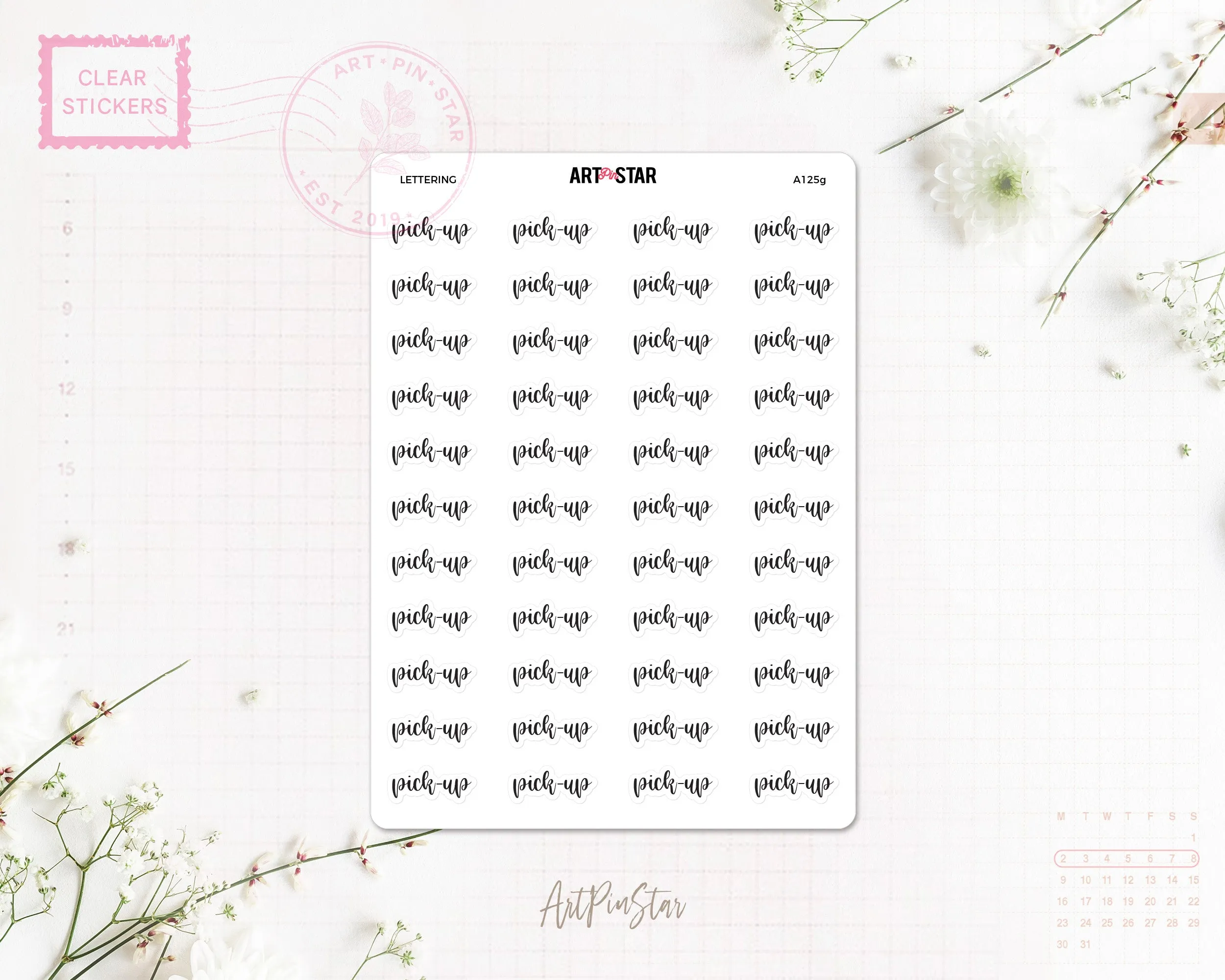Lettering Clear Stickers