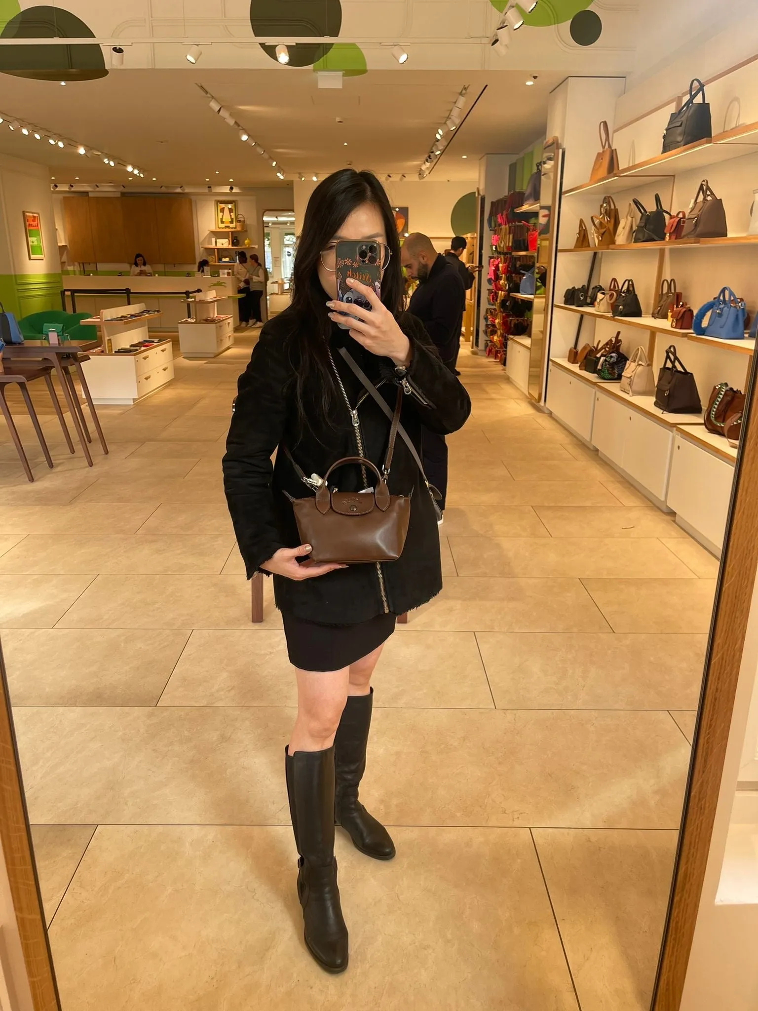 Longchamp Mini top handle cuir crossbody bag
