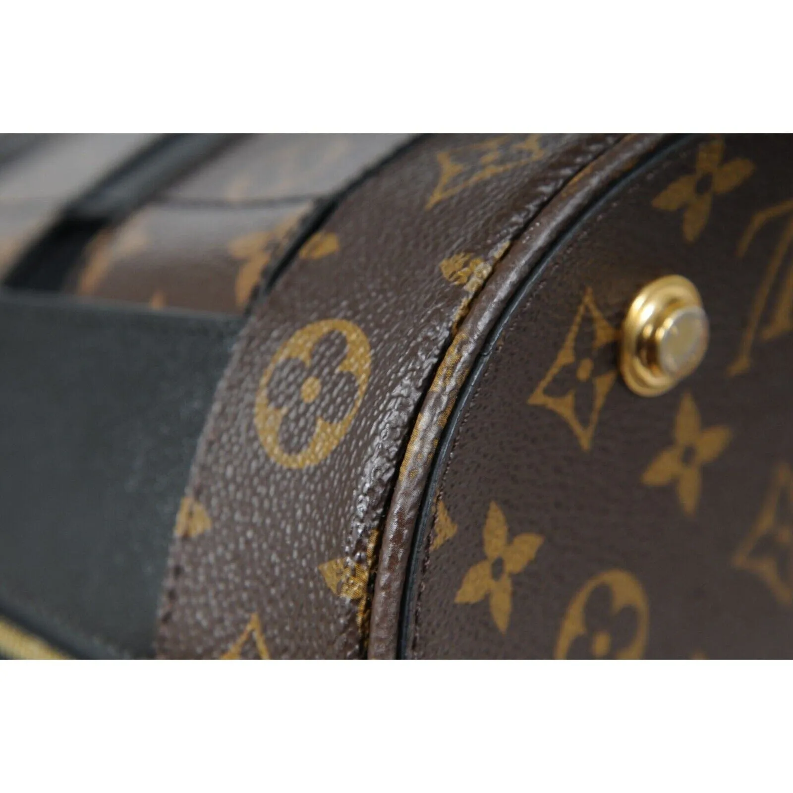 LV Monogram Tressage MM Tote Bag Brown Black Mesh Coated Canvas