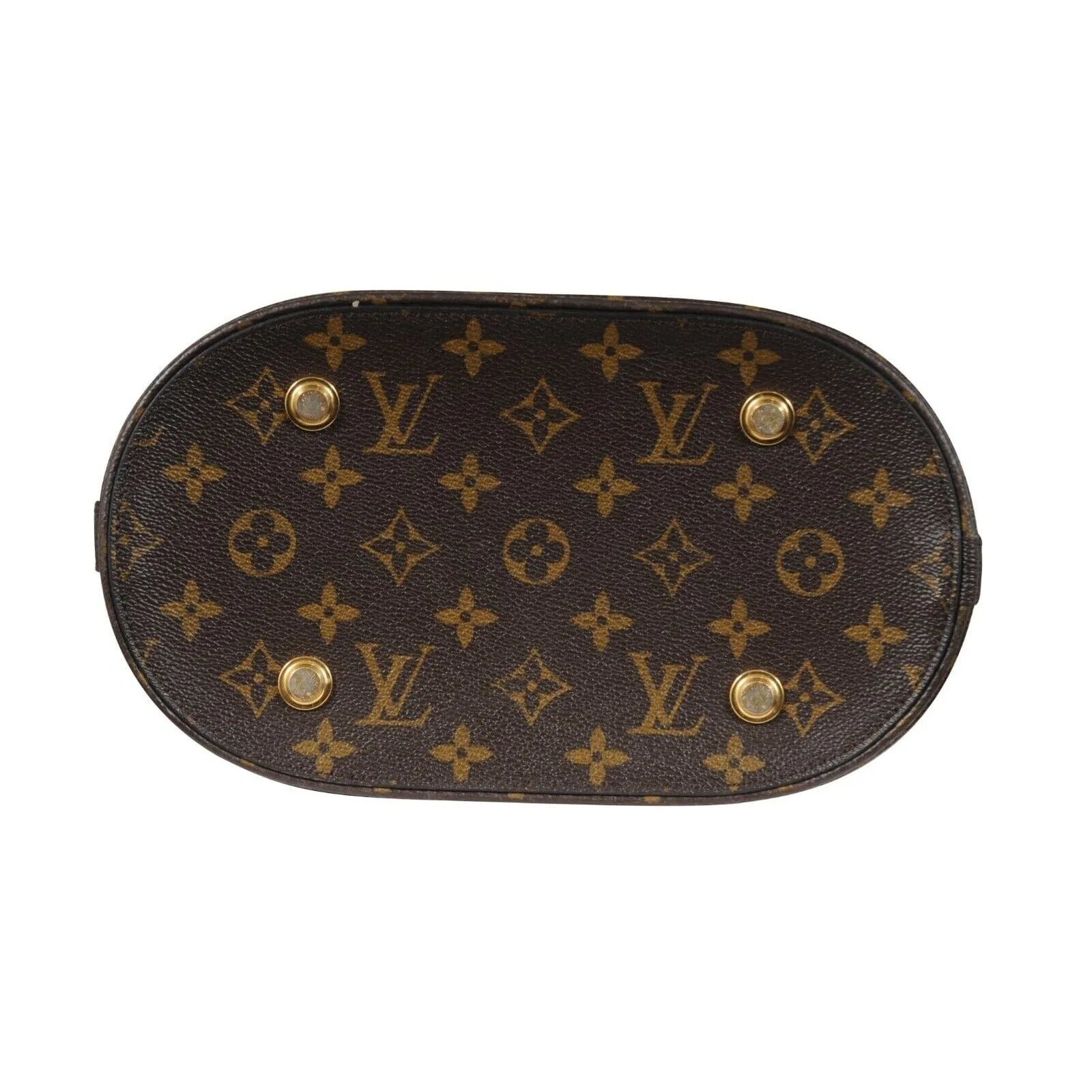 LV Monogram Tressage MM Tote Bag Brown Black Mesh Coated Canvas