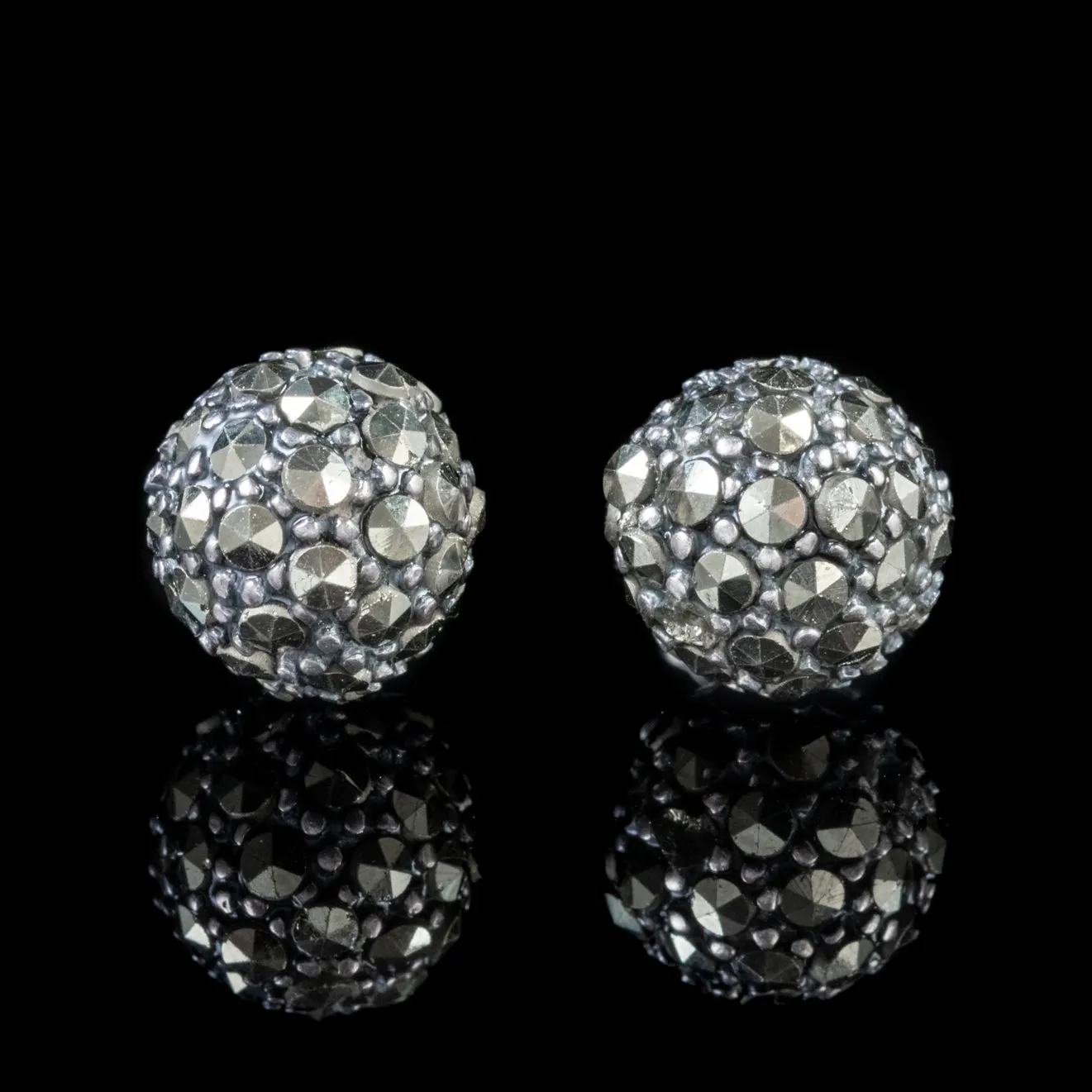 Marcasite Stud Earrings Sterling Silver