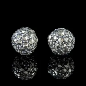 Marcasite Stud Earrings Sterling Silver