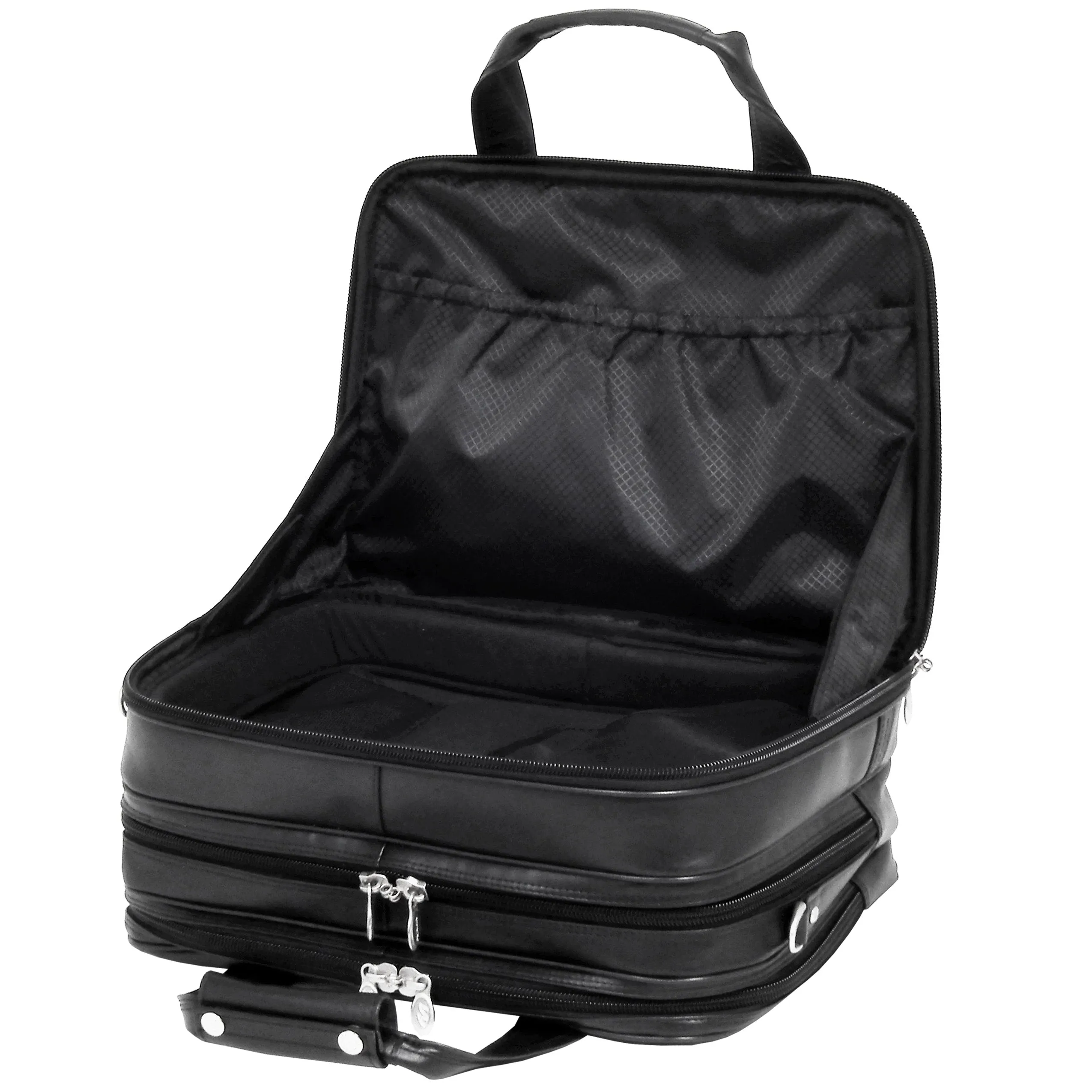 McKlein CHICAGO 17" Leather Patented Detachable -Wheeled Laptop Overnight with Removable Briefcase