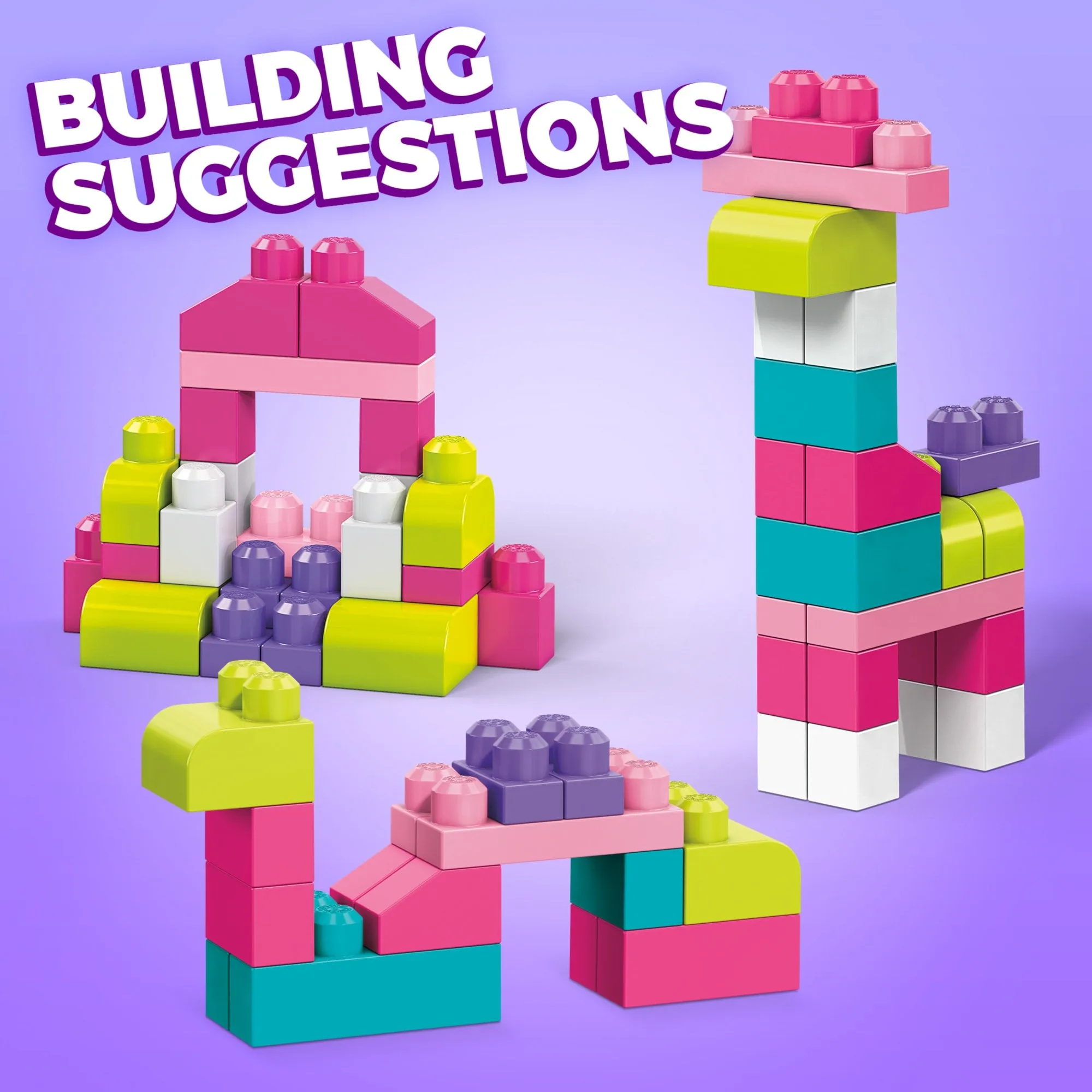 MEGA BLOKS First Builders Big Building Bag Toy Blocks With Storage Bag (60 Pieces) For Toddler