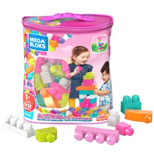 MEGA BLOKS First Builders Big Building Bag Toy Blocks With Storage Bag (60 Pieces) For Toddler