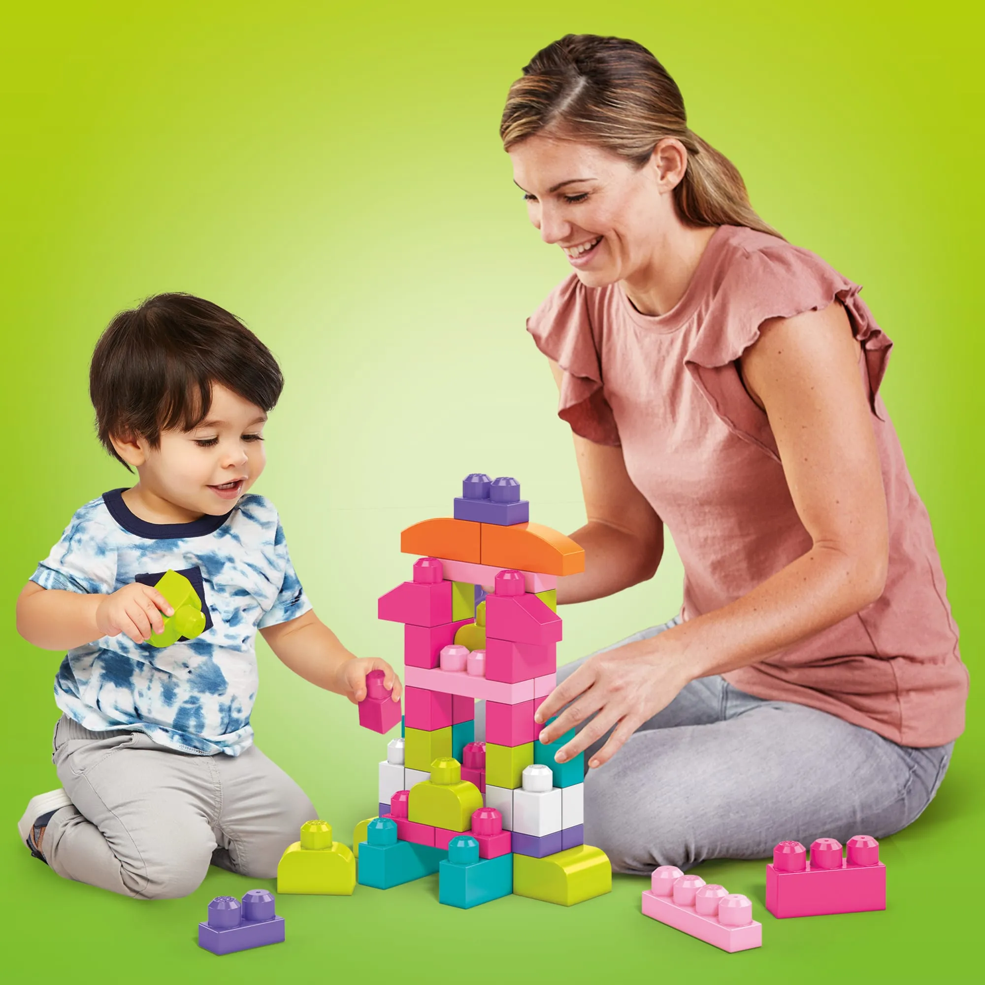 MEGA BLOKS First Builders Big Building Bag Toy Blocks With Storage Bag (60 Pieces) For Toddler