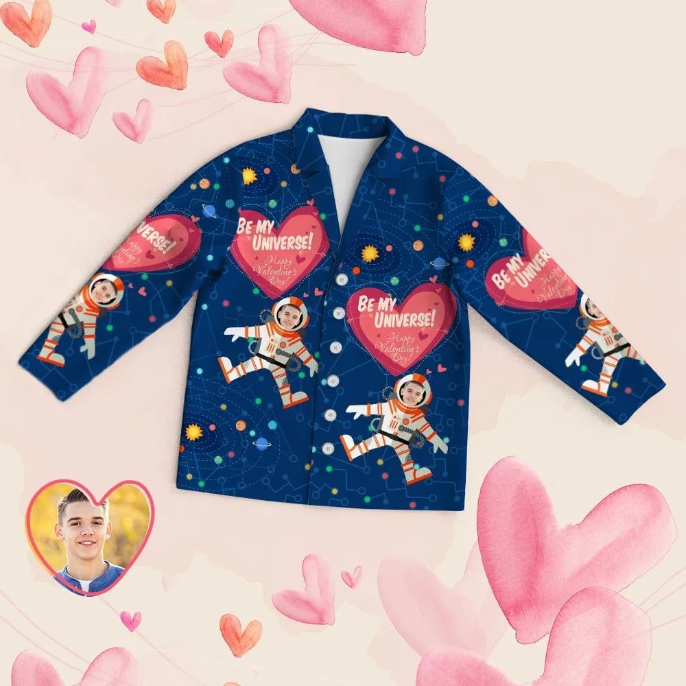Men's Valentines Pajamas with Face Custom Valentine's Day Gifts Be My Universe