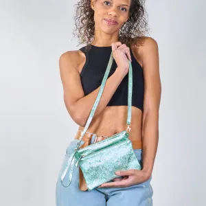 Metallic leather crossbody clutch wholesale