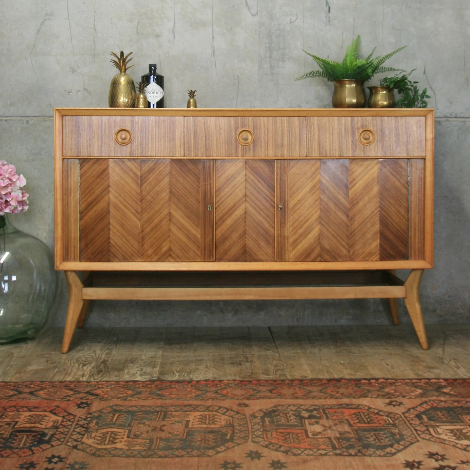Mid Century Italian Style Walnut Sideboard #0518