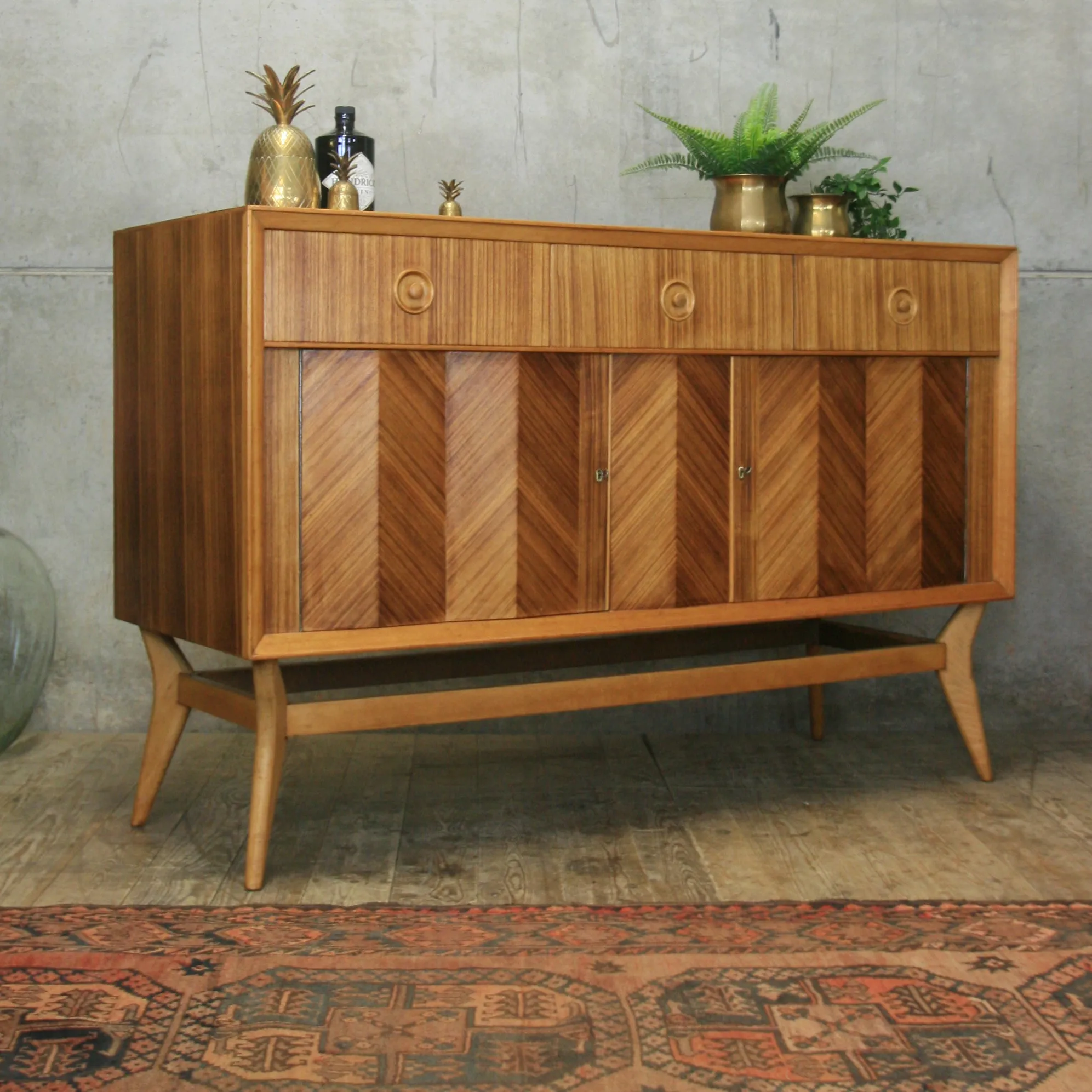 Mid Century Italian Style Walnut Sideboard #0518