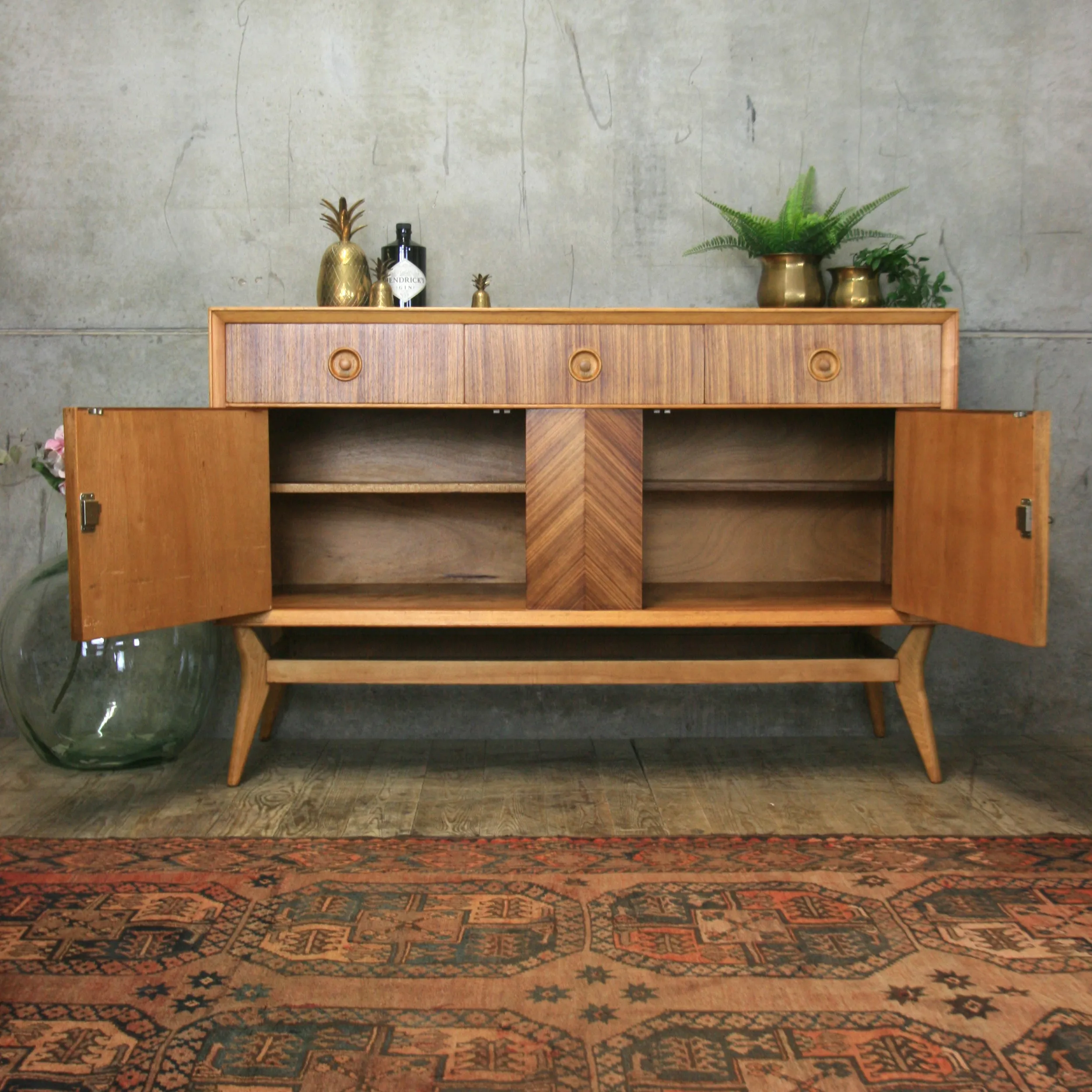 Mid Century Italian Style Walnut Sideboard #0518