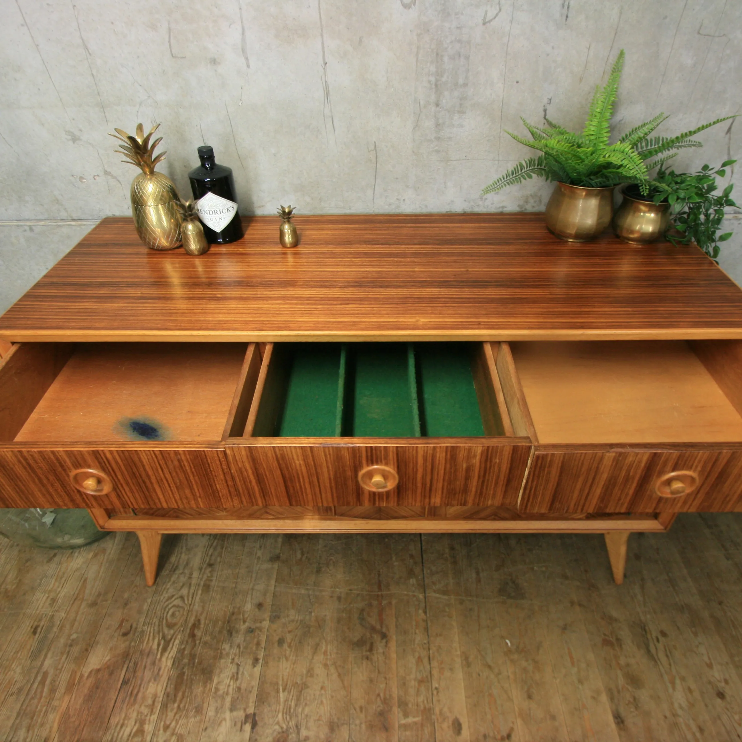 Mid Century Italian Style Walnut Sideboard #0518