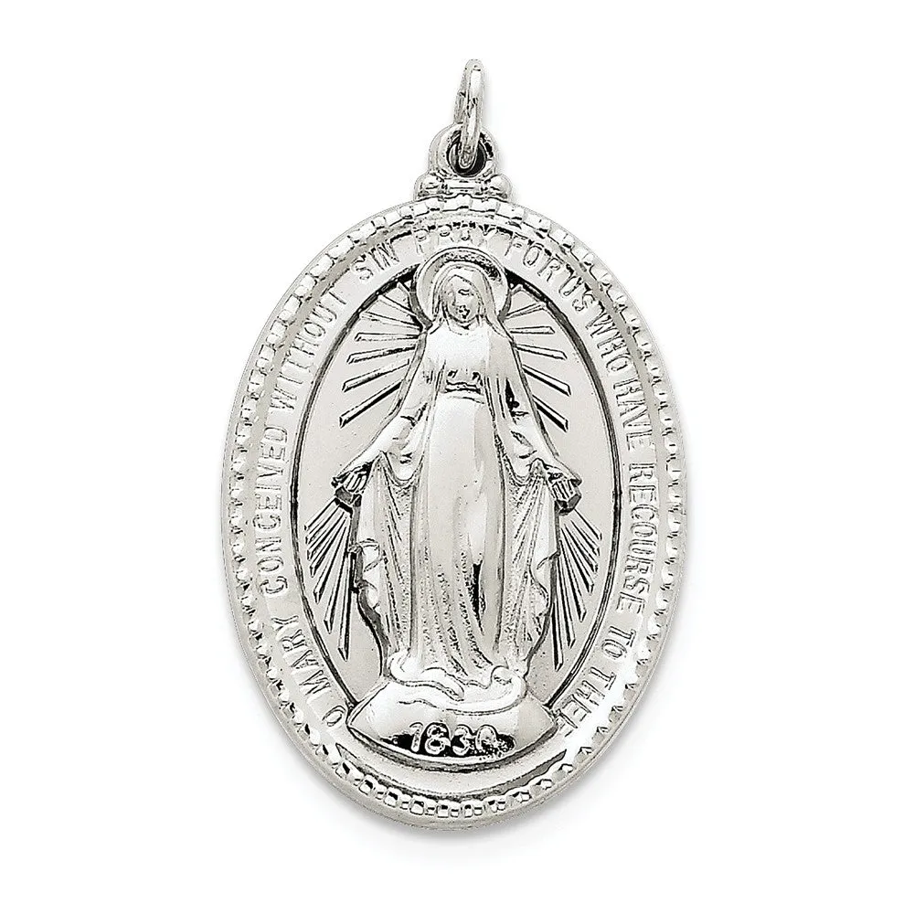 Miraculous Medal, Exquisite Charm in Sterling Silver