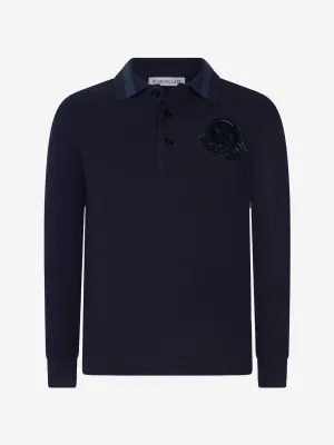 Moncler Enfant Moncler Boys Cotton Pique Long Sleeve Polo Top