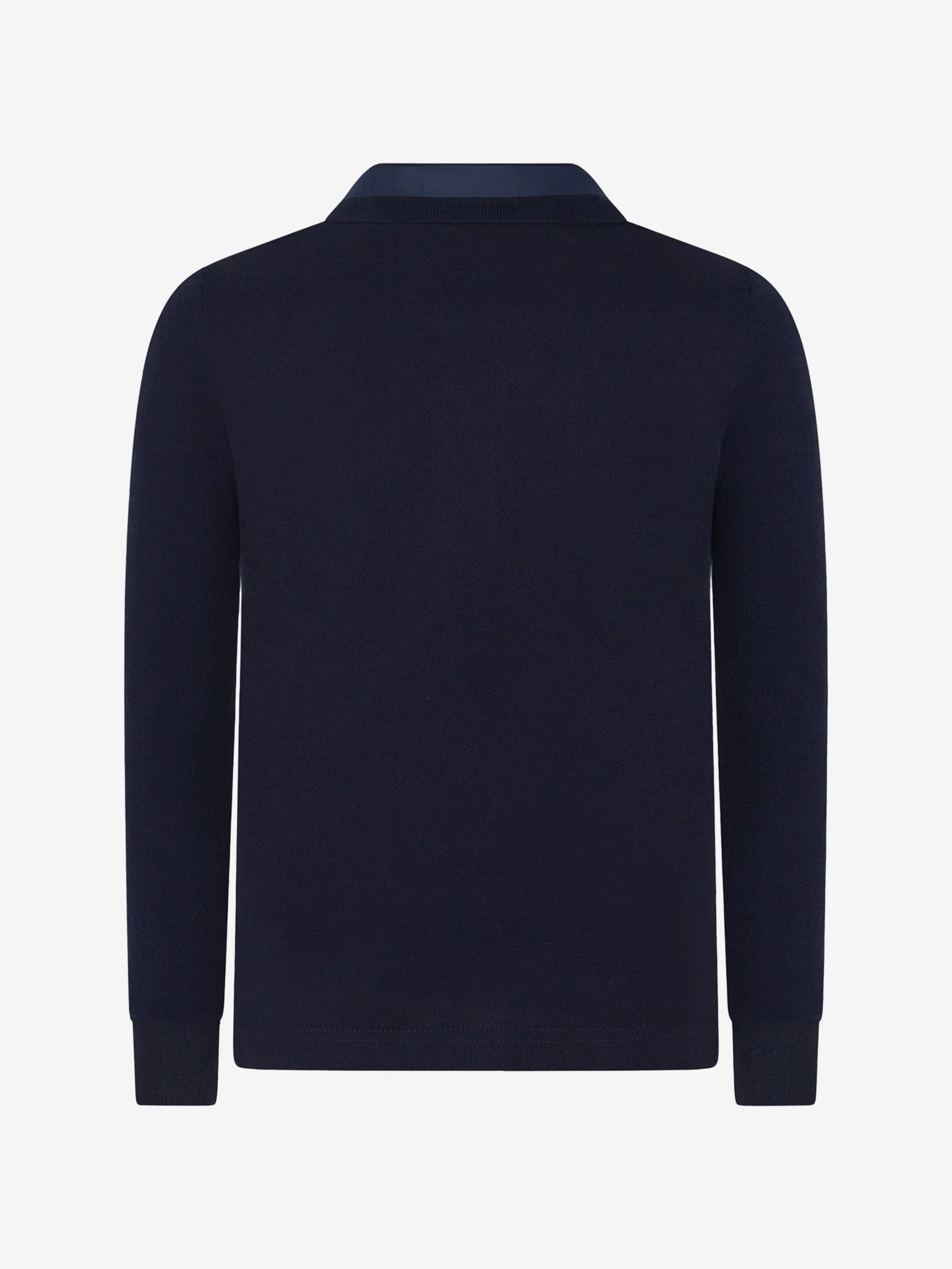 Moncler Enfant Moncler Boys Cotton Pique Long Sleeve Polo Top