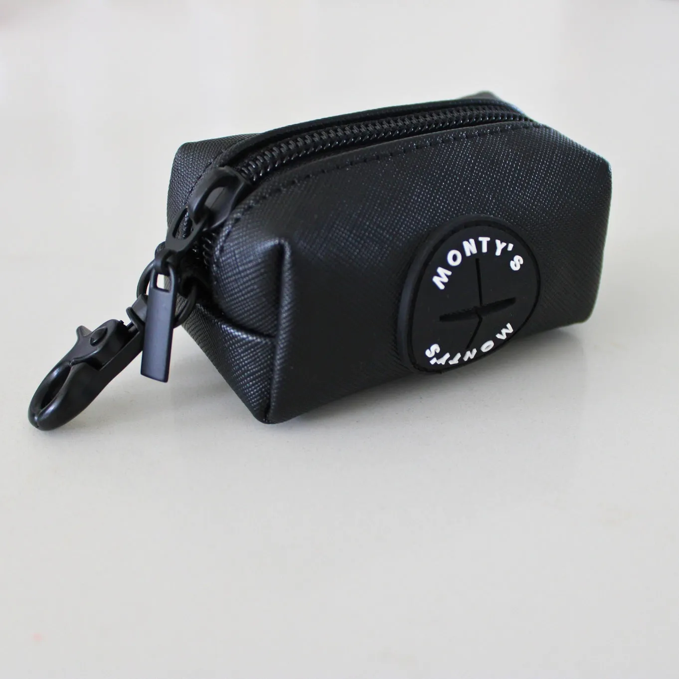 Monty's Bags - Vegan "Leather" Poop Bag Dispenser   15 Compostable Bags