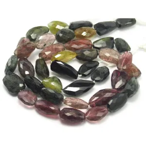 Multi-Colored Tourmaline Faceted Nugget Strand