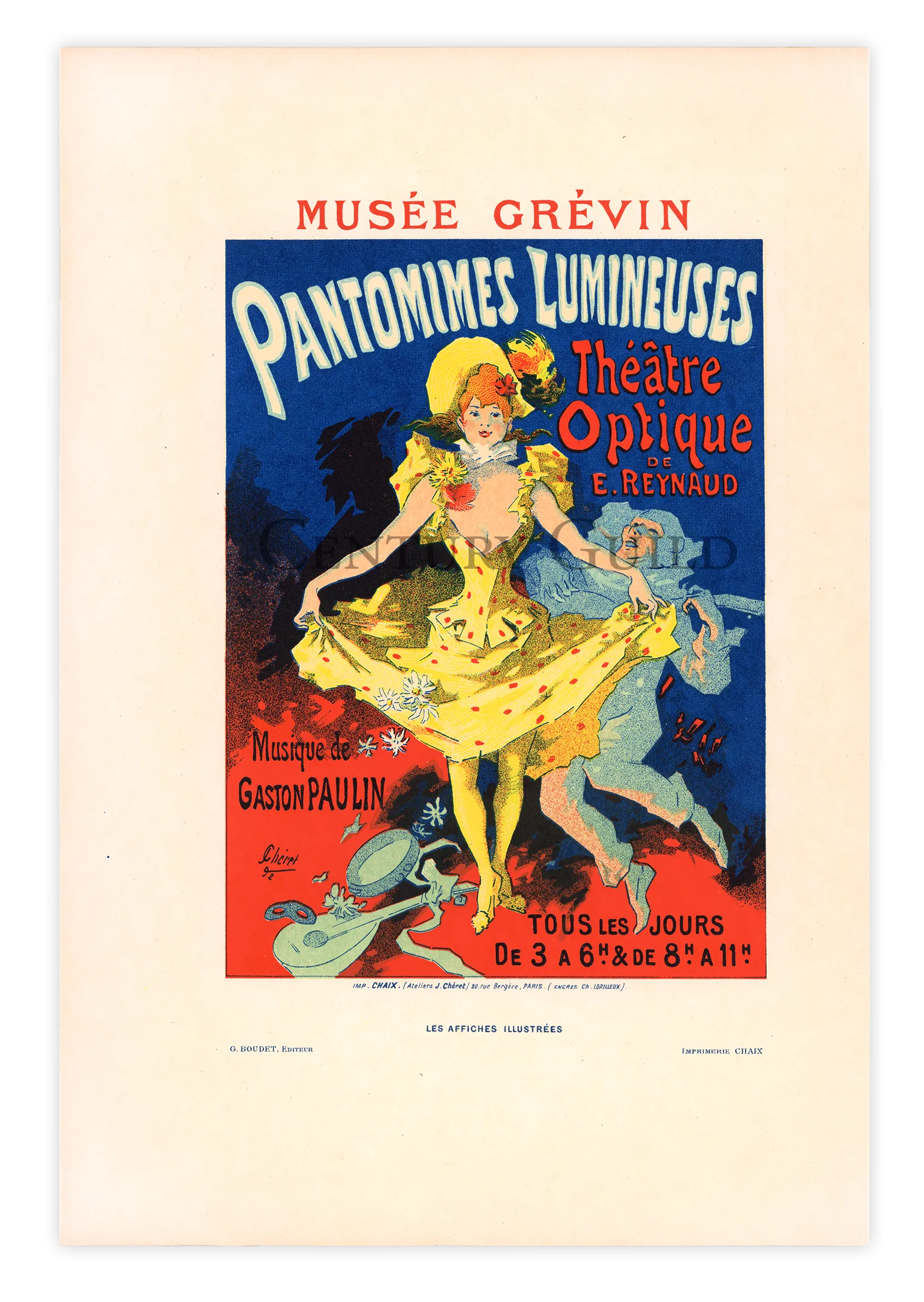 Musée Grévin, Pantomimes Lumineuses by Jules Chéret, Silent film lithograph, 1896