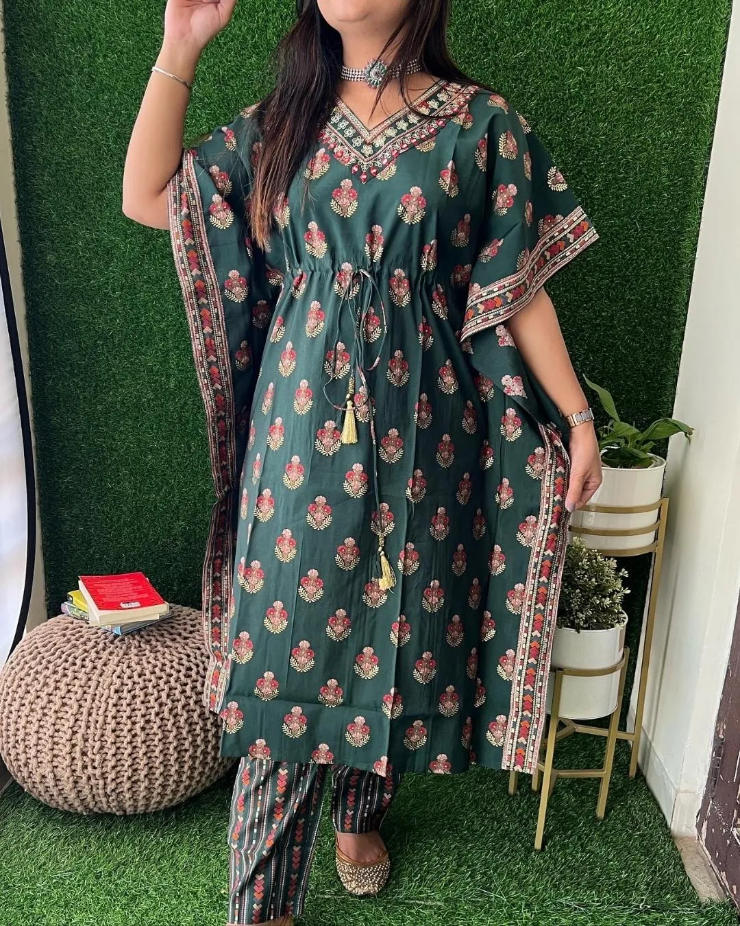 Muslin Casual Style Kaftaan Pant Set