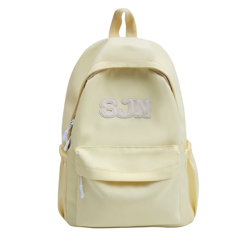 New Western Style Schoolbag Female Junior and Middle School Students Solid Color Simple Korean Style Ins Style Niche Campus Backpack