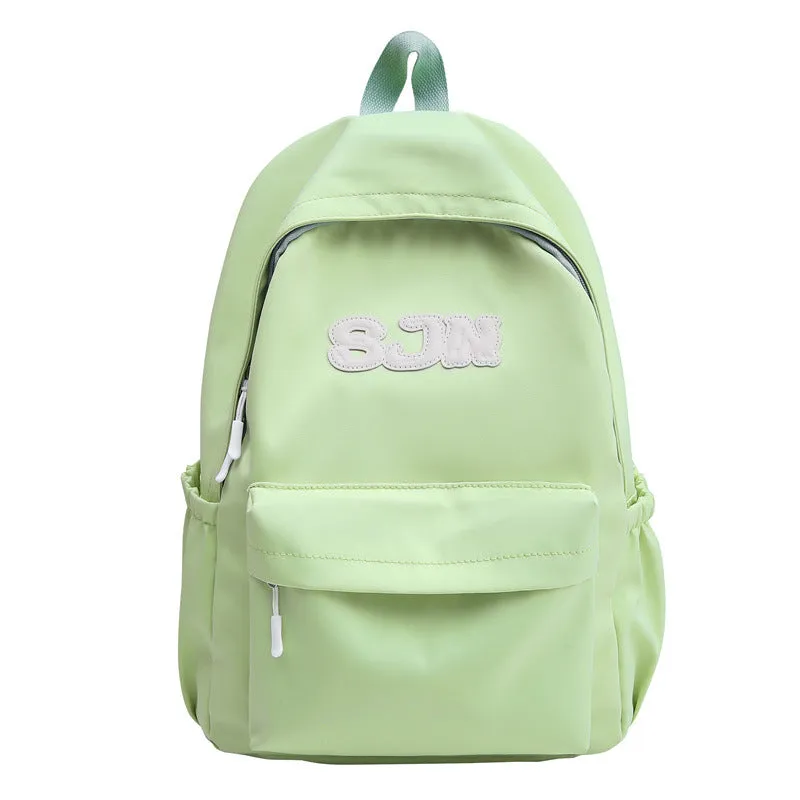 New Western Style Schoolbag Female Junior and Middle School Students Solid Color Simple Korean Style Ins Style Niche Campus Backpack