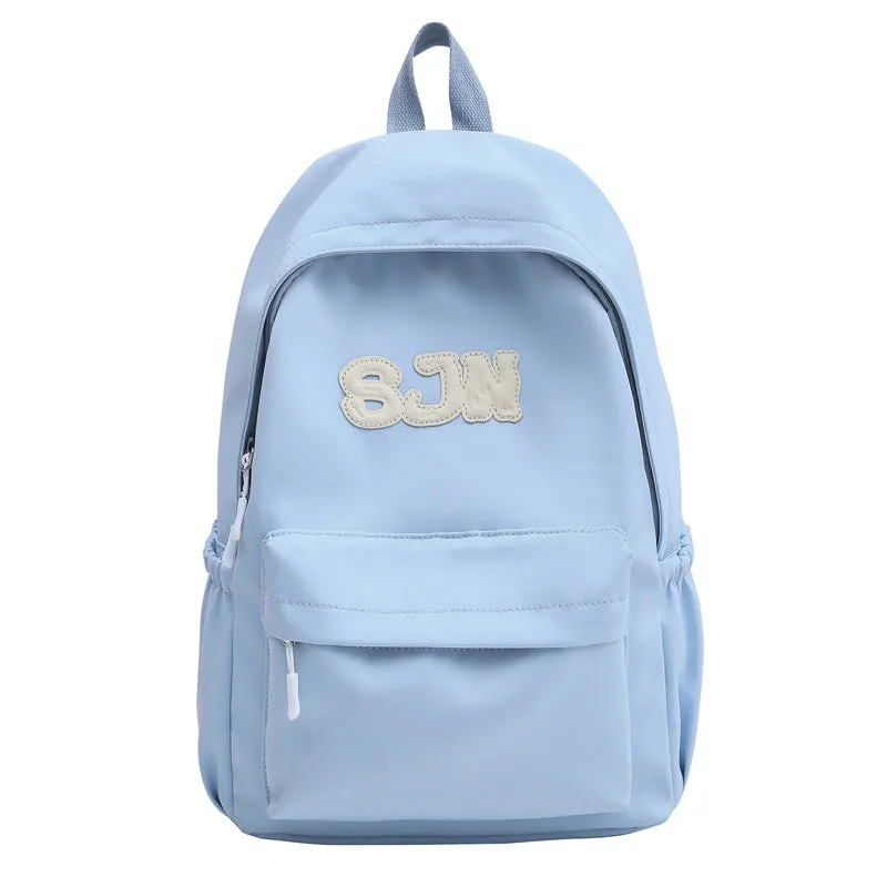New Western Style Schoolbag Female Junior and Middle School Students Solid Color Simple Korean Style Ins Style Niche Campus Backpack