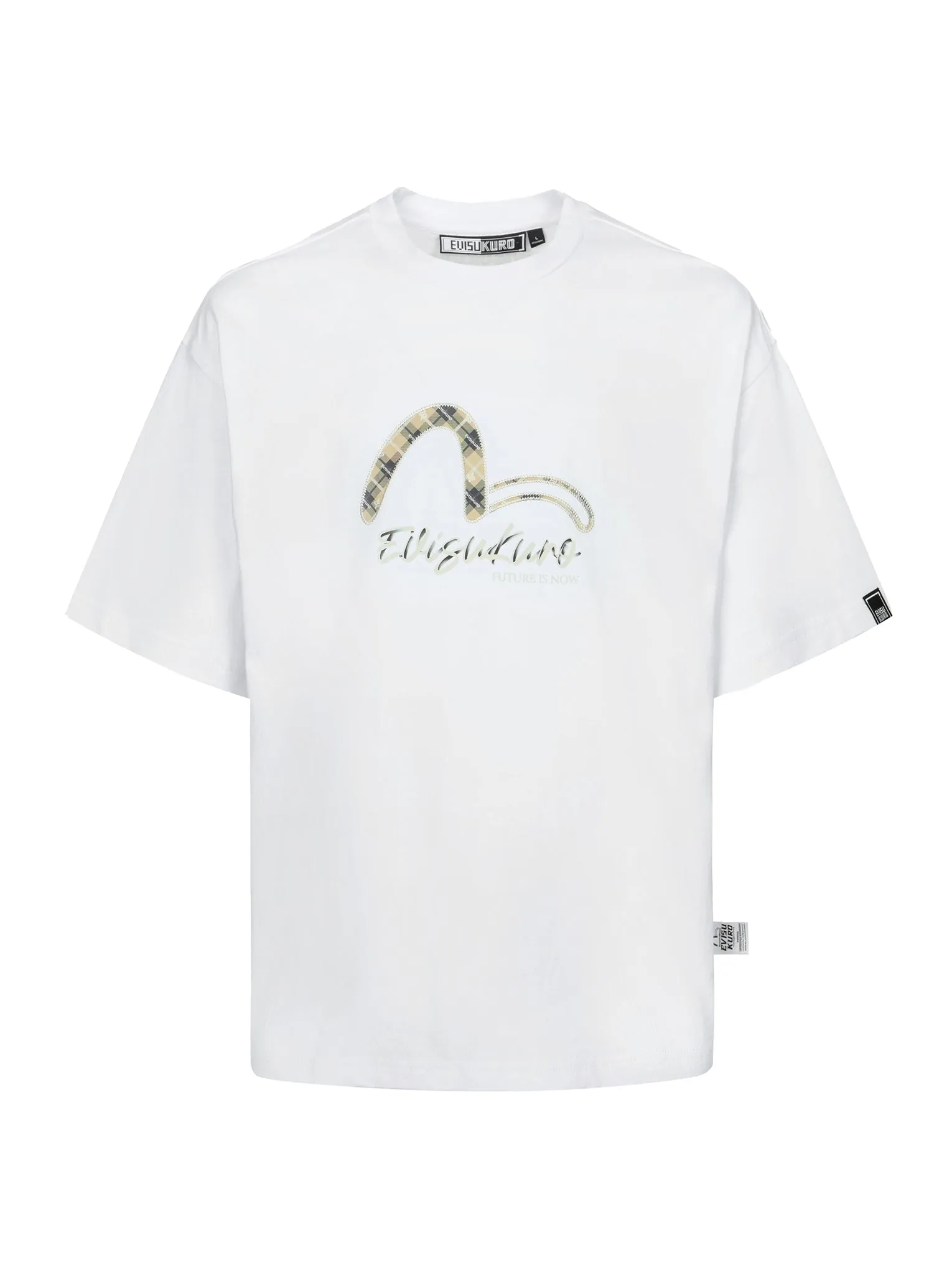 Paisley Check Insert Seagull Loose Fit T-shirt
