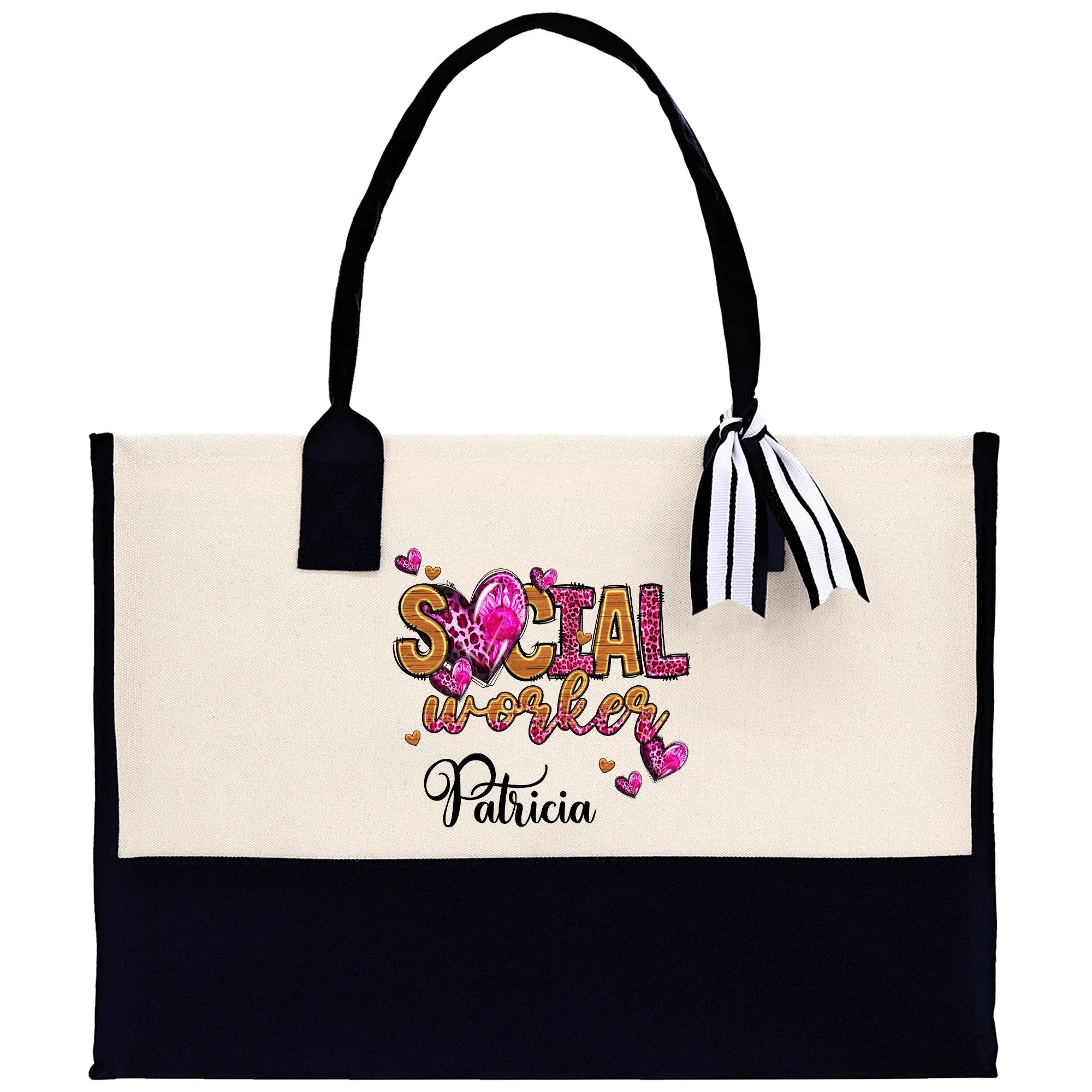 Personalized Social Worker Cotton Canvas Tote Bag Custom Social Worker Gift Bag Counselor Bag Social Worker Appreciation Tote Bag