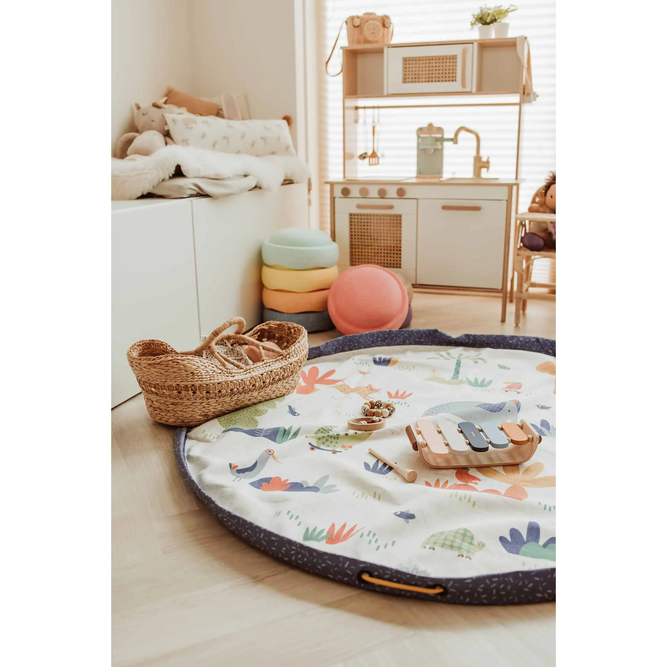 Play&Go Toy Storage Bag - Moulin Roty Toupities - Double Print - Ø140cm