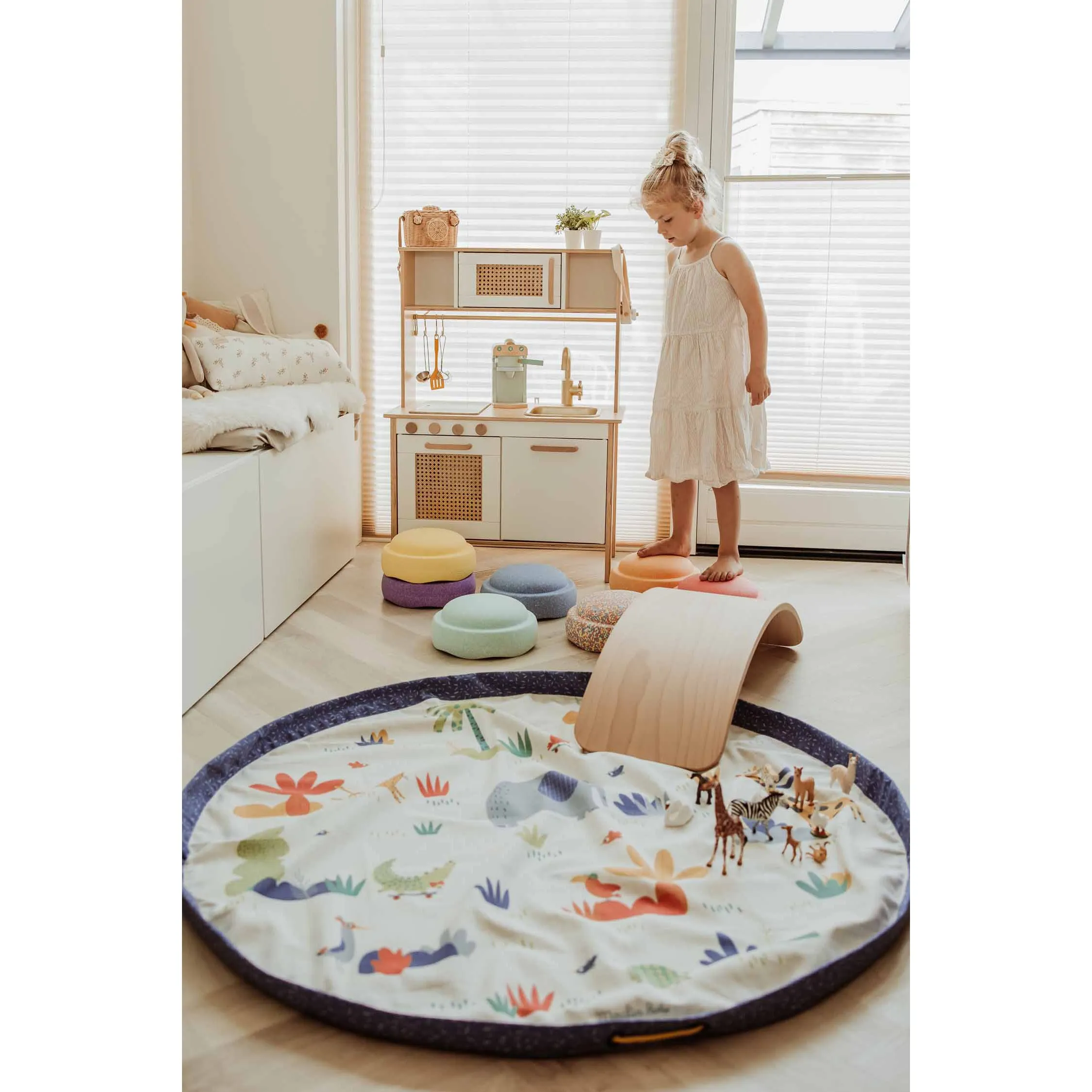 Play&Go Toy Storage Bag - Moulin Roty Toupities - Double Print - Ø140cm