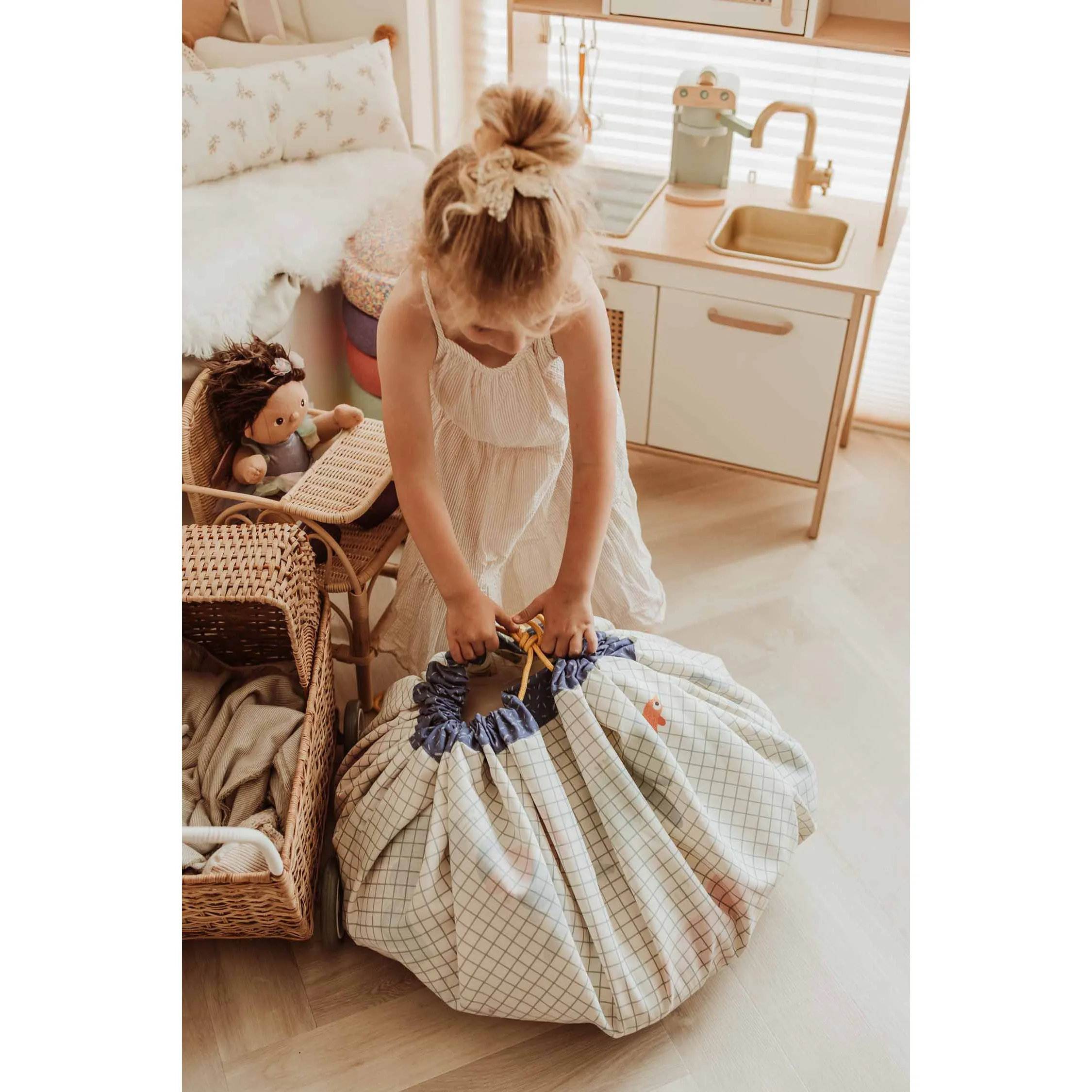 Play&Go Toy Storage Bag - Moulin Roty Toupities - Double Print - Ø140cm