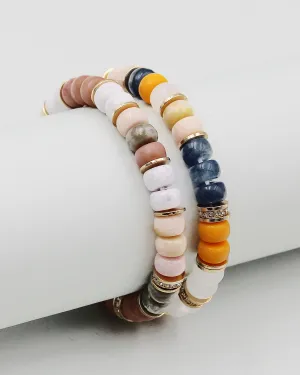 Precious Stone & Metal Rondell Bracelet
